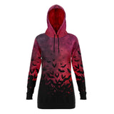 Bats at Dusk Fashion Longline Hoodie